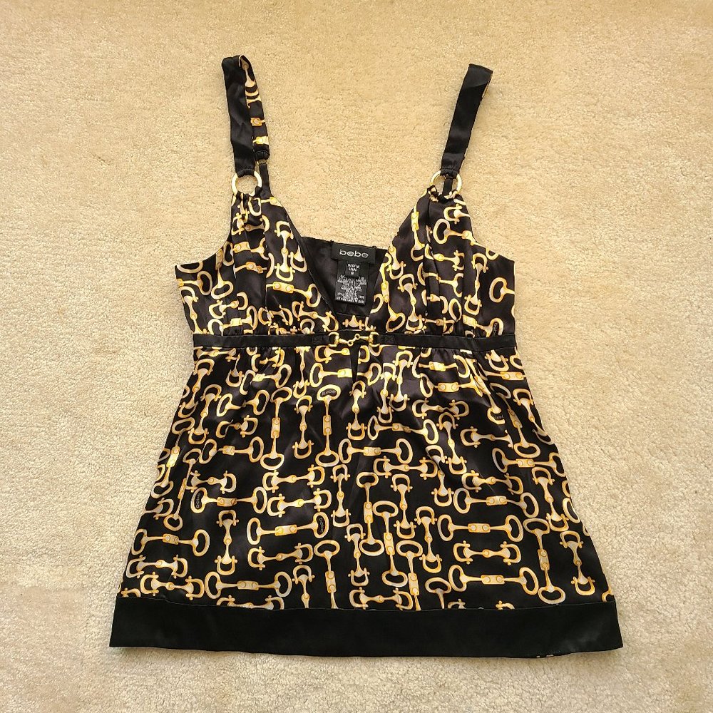 NWOT Bebe Reversible Tank Top Black Size Small